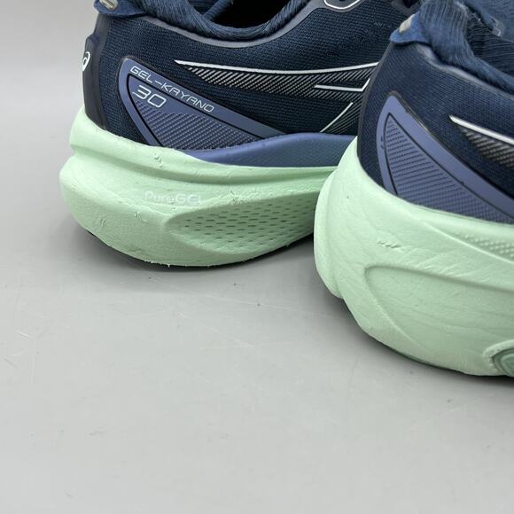 Asics Dark Blue and Light Green Running Shoes - Picture 10 of 10